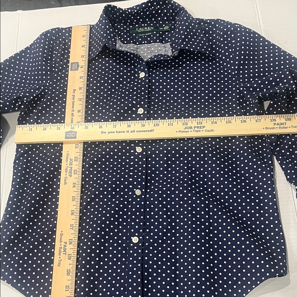 Lauren Ralph Lauren Navy Polka Dot Blouse
